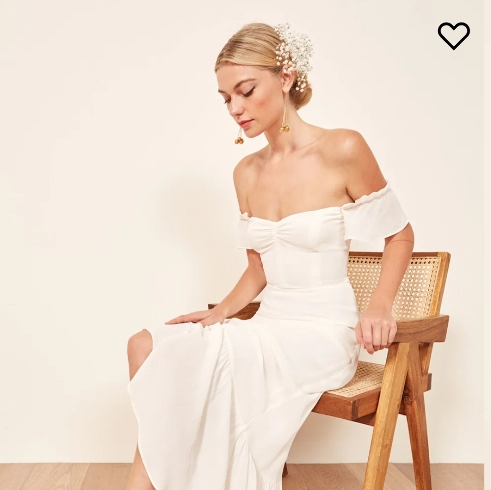 Reformation White Strapless Dress
